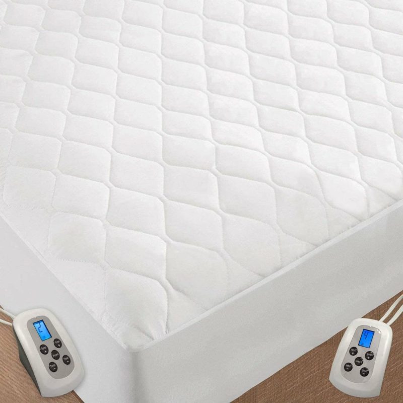 Bedding |  Quilted Heated Mattress Pad Full Size, One Temperature Controller Electric, Soft Warming And Fitted Bed Skirt Design, Washable, Fits Up To 18” Deep, With 10 Heating Settings/Safety 10 Hours (White) Bedding Bedding