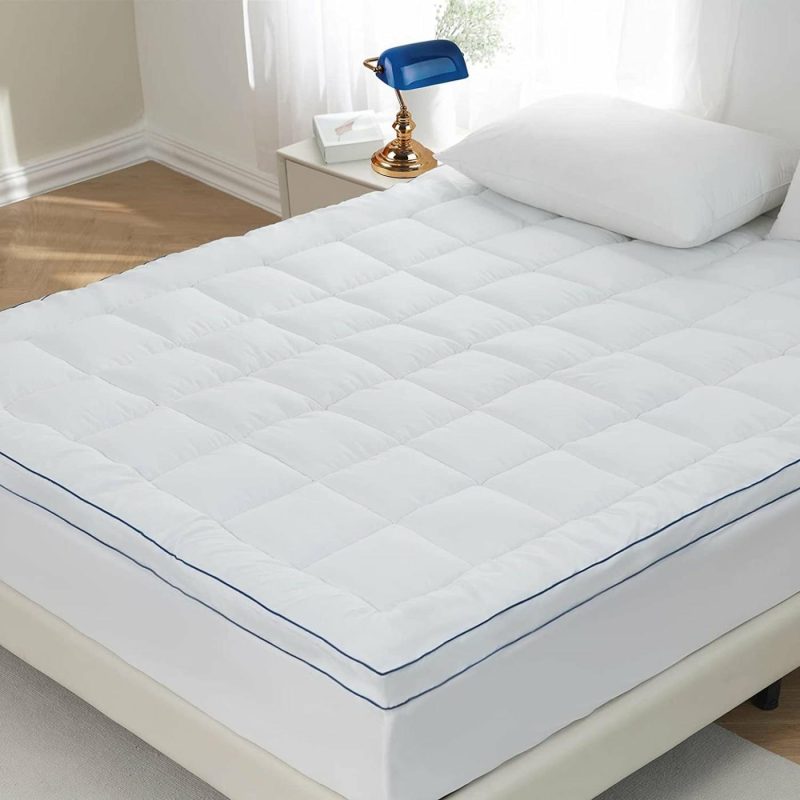 Bedding |  Redkey Queen Size Mattress Pad Microfiber Flurry 3D Mattress Topper With 18” Deep Pocket Soft Plush Mattress Protector Queen White Bedding Bedding