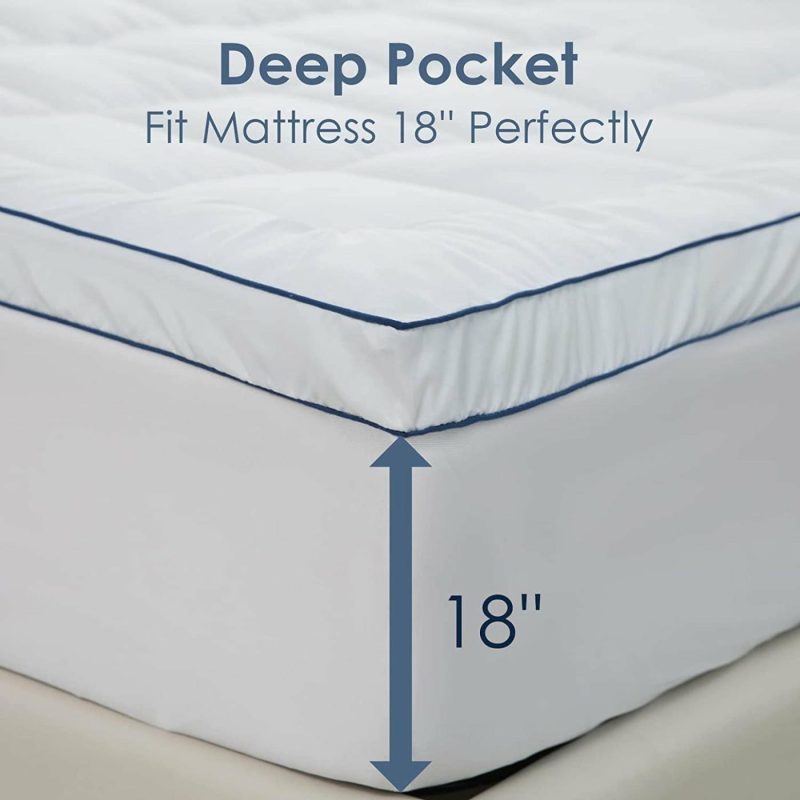 Bedding |  Redkey Queen Size Mattress Pad Microfiber Flurry 3D Mattress Topper With 18” Deep Pocket Soft Plush Mattress Protector Queen White Bedding Bedding