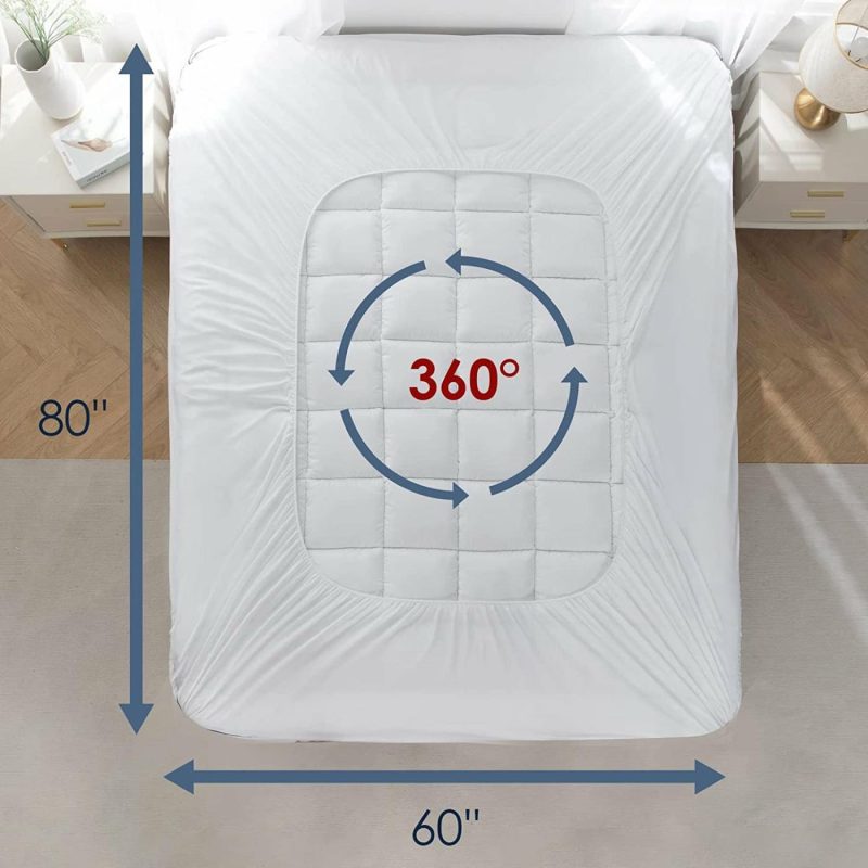 Bedding |  Redkey Queen Size Mattress Pad Microfiber Flurry 3D Mattress Topper With 18” Deep Pocket Soft Plush Mattress Protector Queen White Bedding Bedding