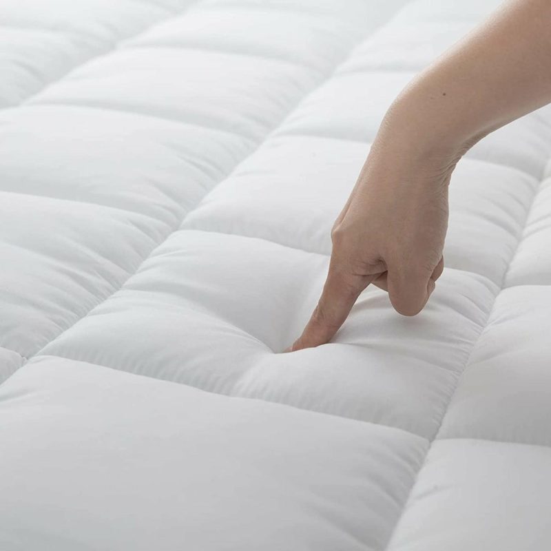 Bedding |  Redkey Queen Size Mattress Pad Microfiber Flurry 3D Mattress Topper With 18” Deep Pocket Soft Plush Mattress Protector Queen White Bedding Bedding