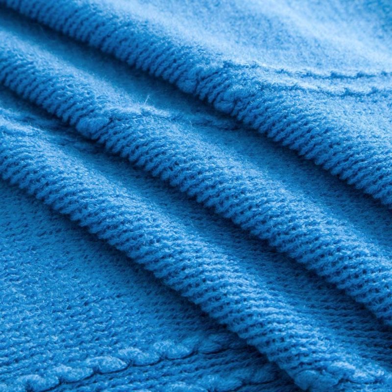 Bedding |  Revdomfly Knitted Throw Blanket Royal Blue Farmhouse Woven Blankets With Fringe Tassels For Couch Bed, 47" X 67", Royal Blue Bedding Bedding