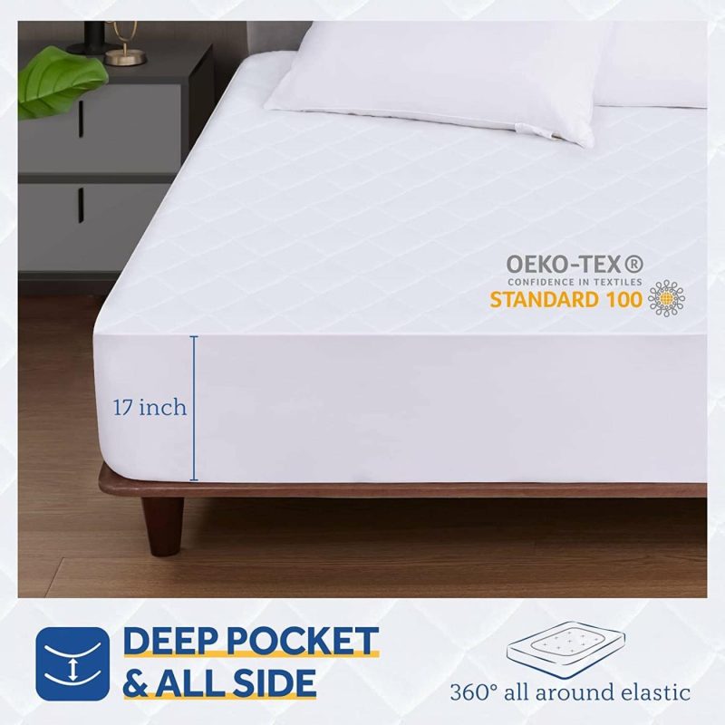 Bedding |  Sealy 3M Scotchgard Heated Mattress Pad | Quilted Cotton Electric Bed Warmer With 10 Heat Setting Dual Controller | 1-12 Hours Auto Shut Off | 17" Deep All Around Elastic Pocket, Queen Bedding Bedding