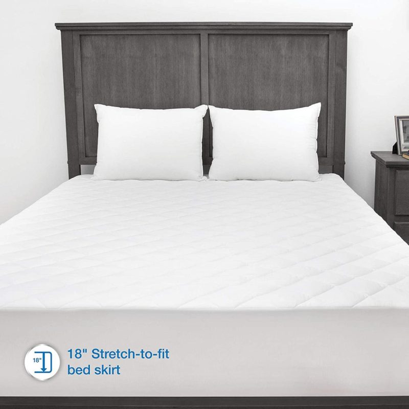 Bedding |  Sensorpedic 300 Thread Count Coolmax Mattress Pad – Short Queen, White Bedding Bedding