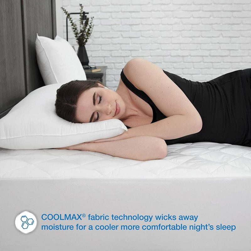 Bedding |  Sensorpedic 300 Thread Count Coolmax Mattress Pad – Short Queen, White Bedding Bedding