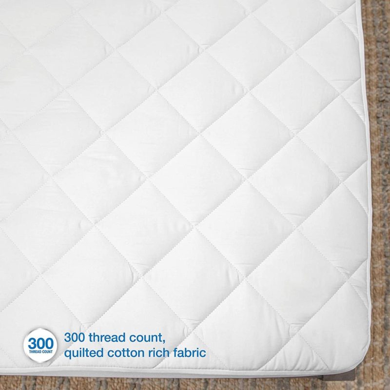 Bedding |  Sensorpedic 300 Thread Count Coolmax Mattress Pad – Short Queen, White Bedding Bedding