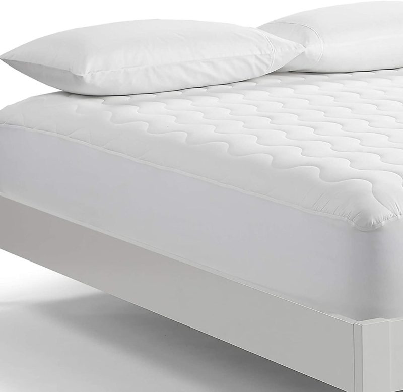 Bedding |  Serta Perfect Sleeper Basic Comfort Mattress Pad, Air Dry Moisture Wicking, Microfiber Fill, Scotchgard Stain Release, Antimicrobial Odor Protection, Cooling, Full, White Bedding Bedding