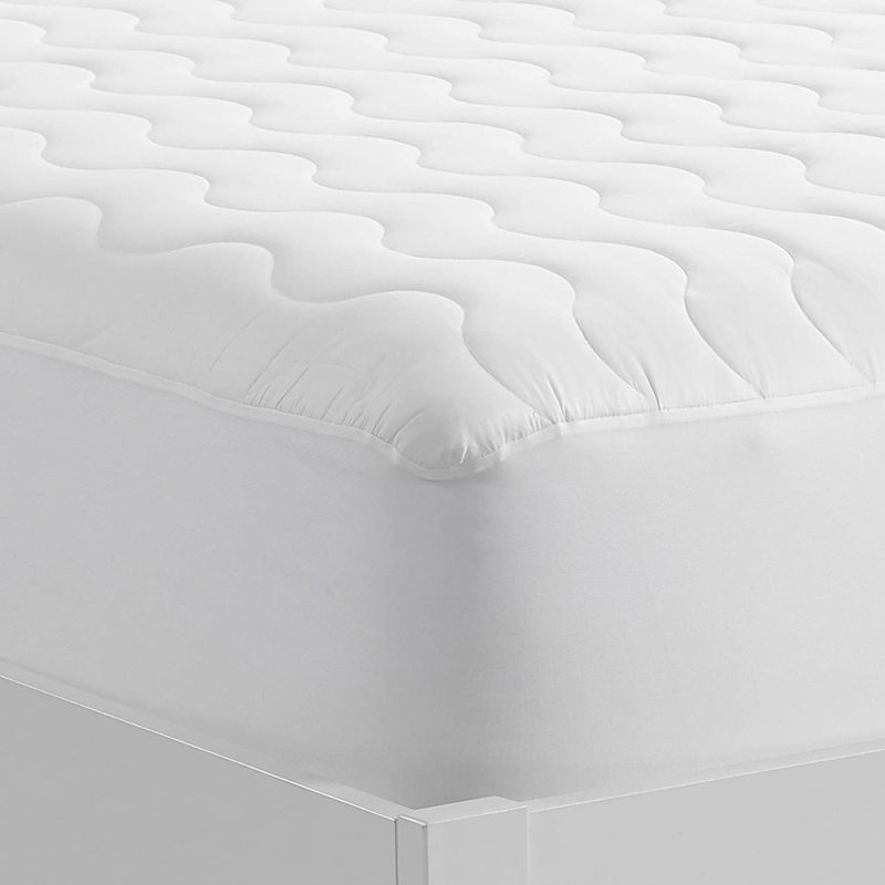 Bedding |  Serta Perfect Sleeper Basic Comfort Mattress Pad, Air Dry Moisture Wicking, Microfiber Fill, Scotchgard Stain Release, Antimicrobial Odor Protection, Cooling, Full, White Bedding Bedding