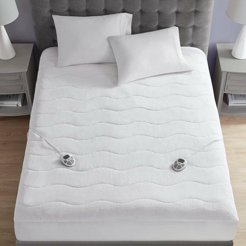 Bedding |  Serta Plush Heated Mattress Pad – Electric Bed Warmer With 10 Heat Settings Controller, Auto Shut Off Timer, Deep All Around Elastic Pocket, Etl Certified, Machine Washable, Queen, White Bedding Bedding