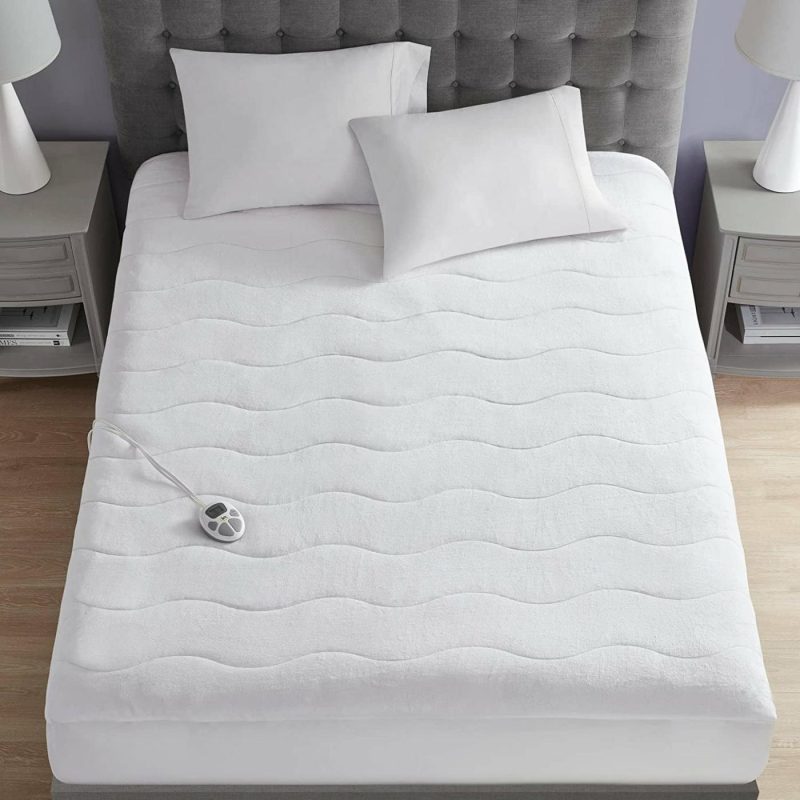 Bedding |  Serta Plush Heated Mattress Pad – Electric Bed Warmer With 10 Heat Settings Controller, Auto Shut Off Timer, Deep All Around Elastic Pocket, Etl Certified, Machine Washable, Twin, White Bedding Bedding