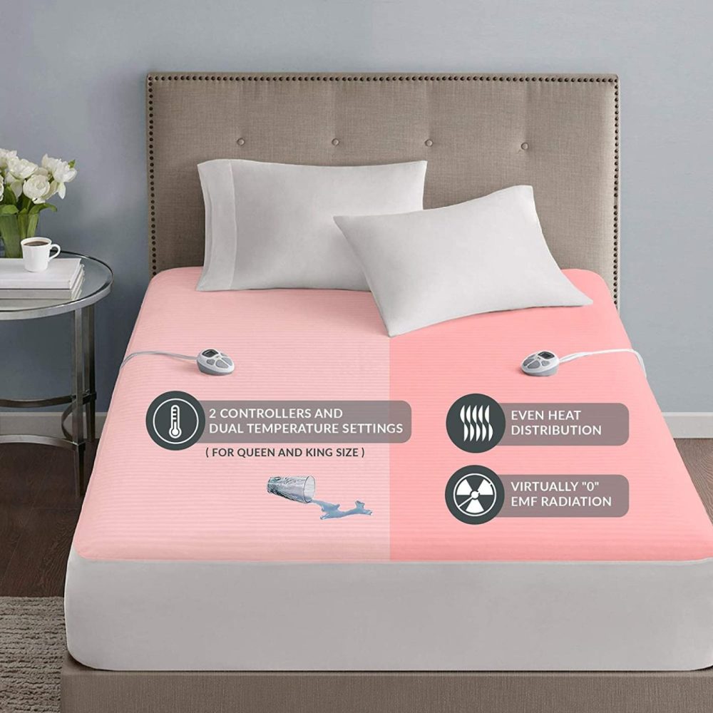 Bedding |  Serta Waterproof Mattress Pad-Cotton Blend Electric Bed Warmer With 10 Heat Settings Controller Zero Radiation, Auto Shut Off, 18" Deep All Around Elastic Pocket, Twin, White Bedding Bedding