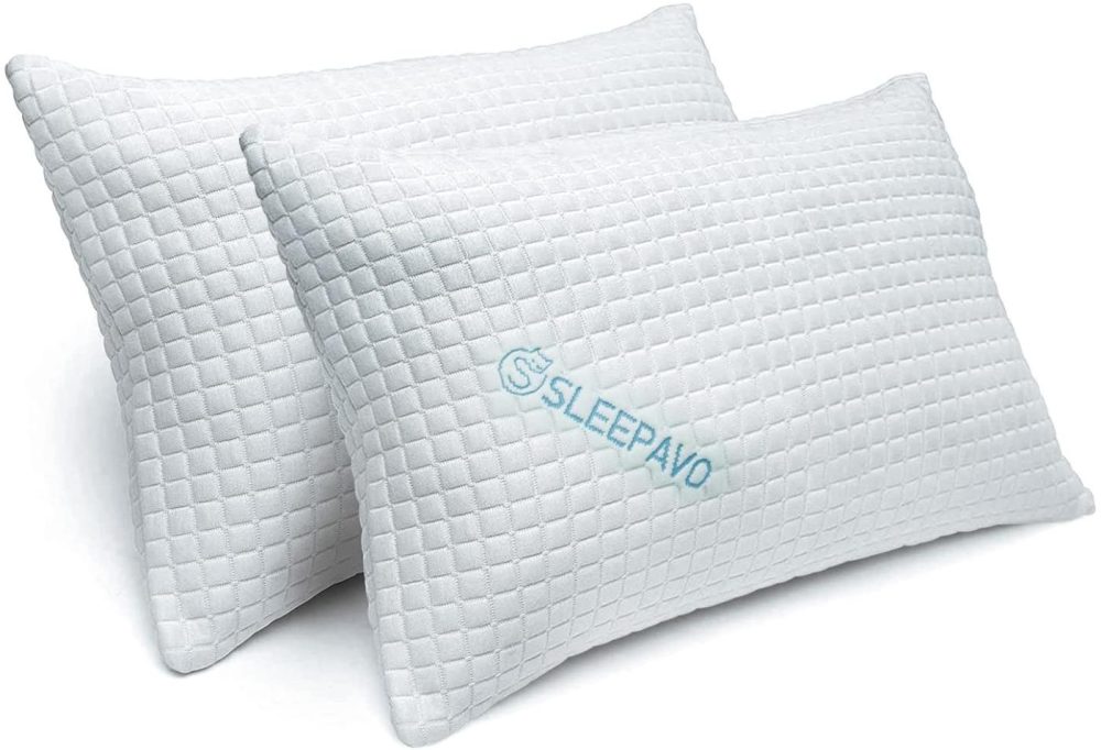 Bedding |  Set Of 2 Bamboo Cooling Memory Foam Pillows – Queen Size Bedding Bedding