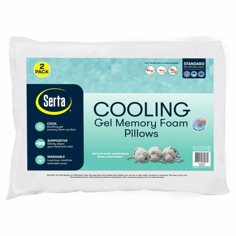 Bedding |  Set Of 2 Serta Cooling Gel Memory Foam Bed Pillows Bedding Bedding