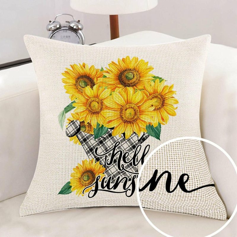 Bedding |  Set Of 4 Decorative Farmhouse Pillow Cover – Sunflowers Bedding Bedding