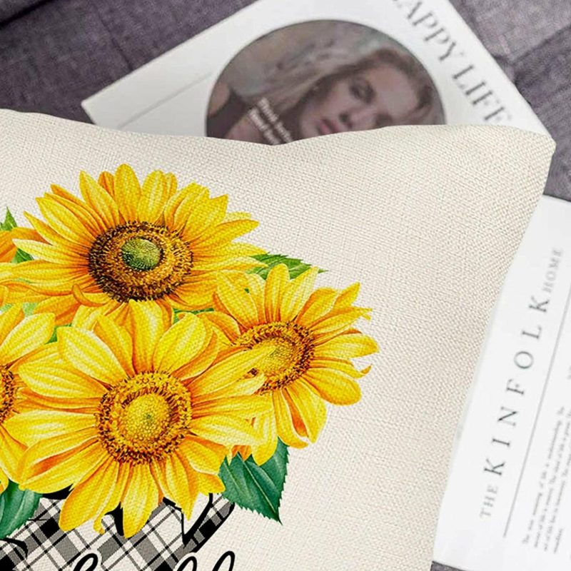 Bedding |  Set Of 4 Decorative Farmhouse Pillow Cover – Sunflowers Bedding Bedding