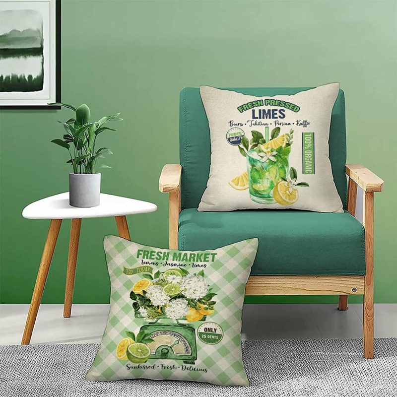 Bedding |  Set Of 4 Farmhouse Decorative Pillow Cover – Greens Bedding Bedding