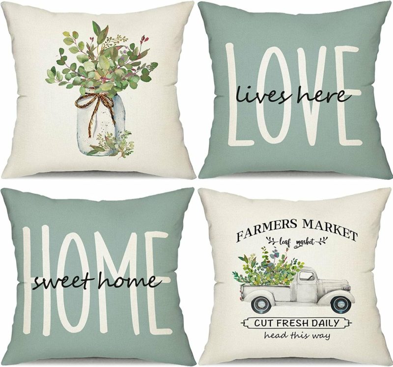 Bedding |  Set Of 4 Farmhouse Pillow Covers Bedding Bedding