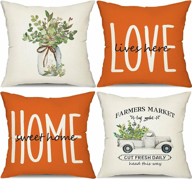 Bedding |  Set Of 4 Farmhouse Pillow Covers Bedding Bedding