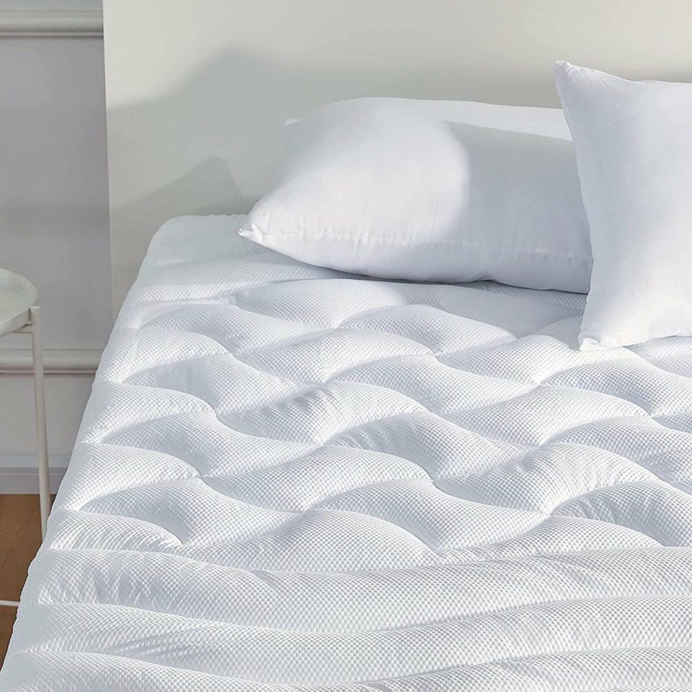 Bedding |  Sleep Zone Cooling Mattress Topper Twin Xl For Single Bed, Premium Zoned Quilted Mattress Pad, Fitted Mattress Protector Cover, Machine Wash Durable, Deep Pocket 8-21 Inch (White, Twin Xl) Bedding Bedding