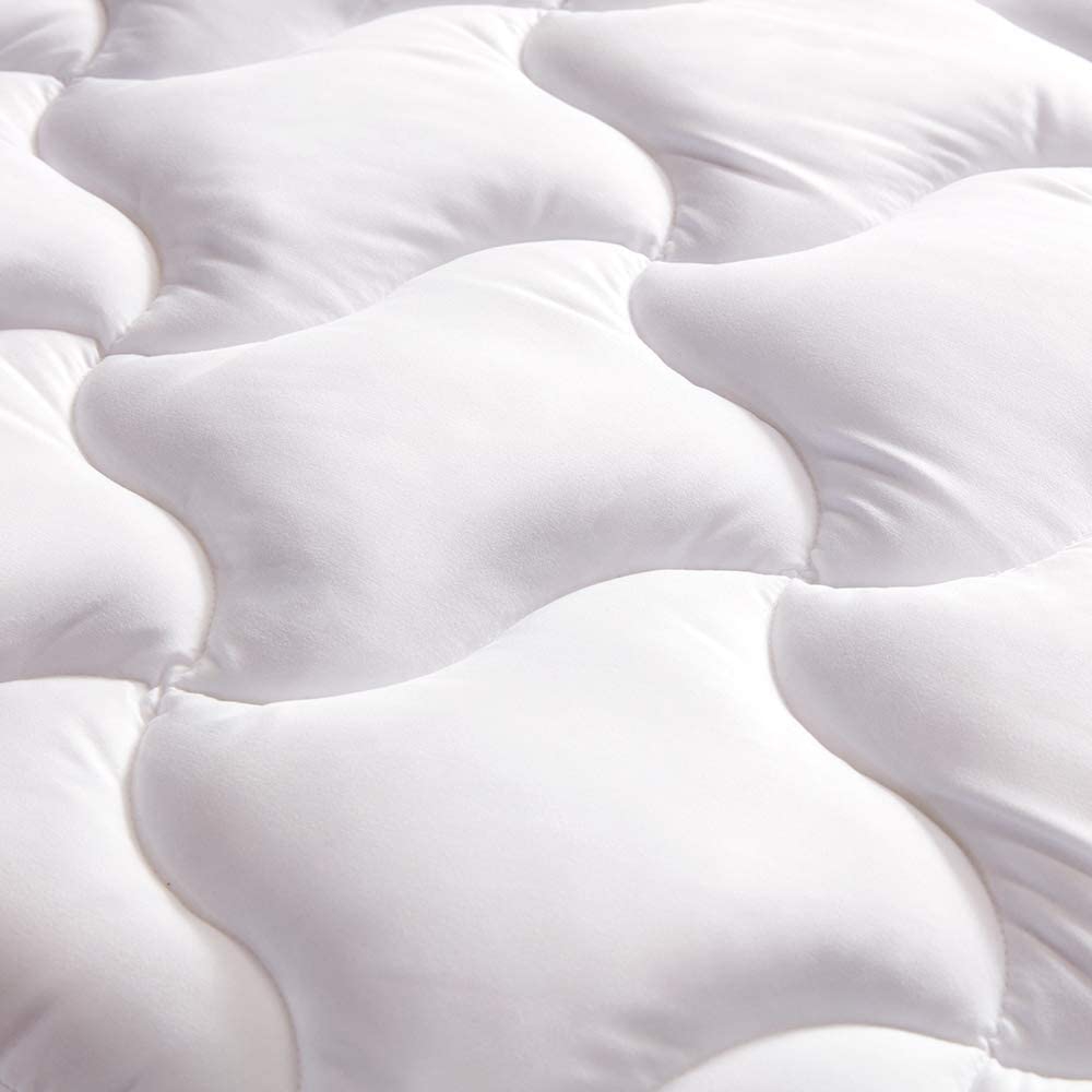 Bedding |  Sleep Zone Quilted Mattress Pad Cover Cal King Cooling Fluffy Soft Topper Upto 21 Inch Pocket, White, California King Bedding Bedding