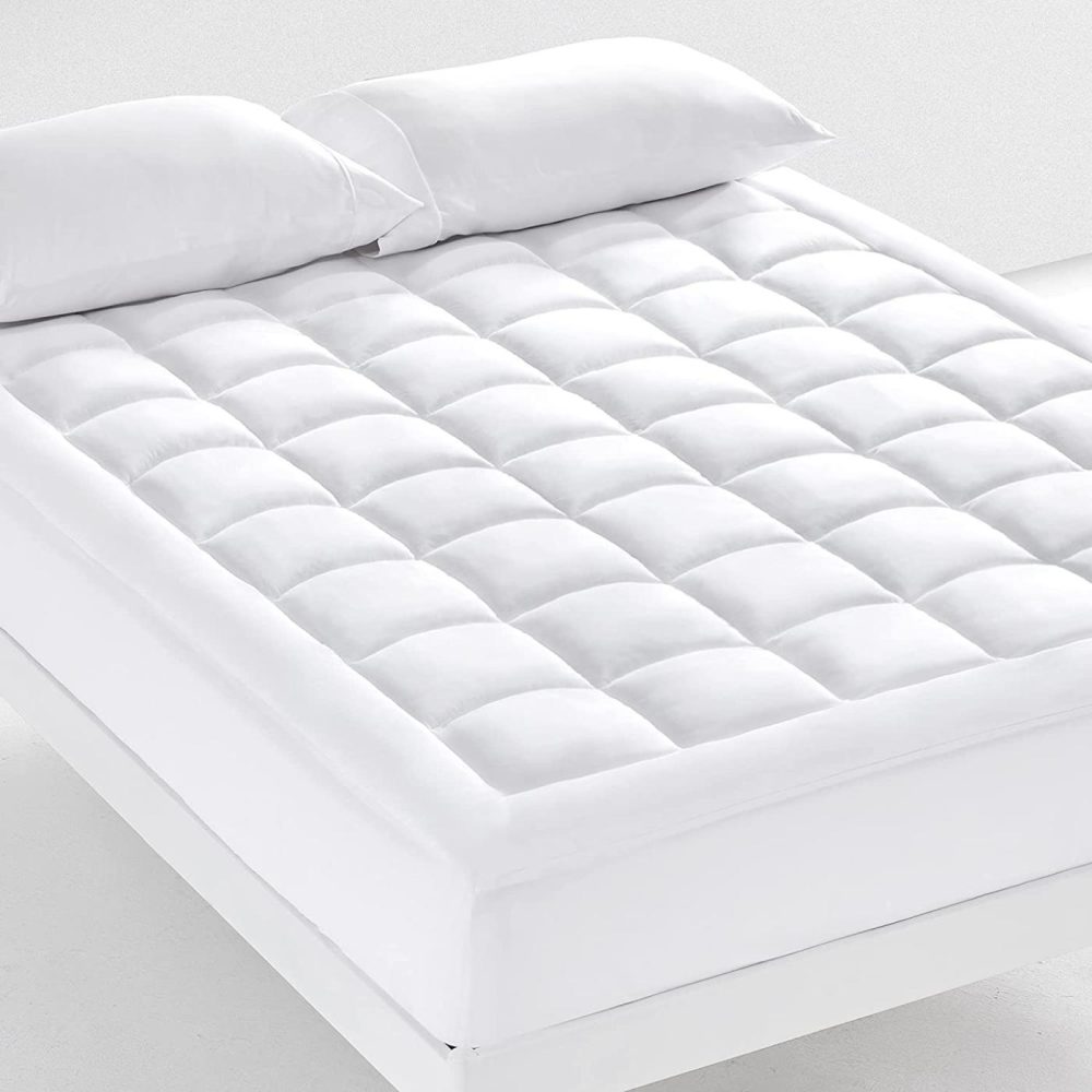 Bedding |  Sonive Quilted Mattress Pad Soft Fluffy Pillow Top Mattress Cover Down Alternative Fill Topper Streches Up To 21 Inches Deep Pocket (White, Cal King) Bedding Bedding