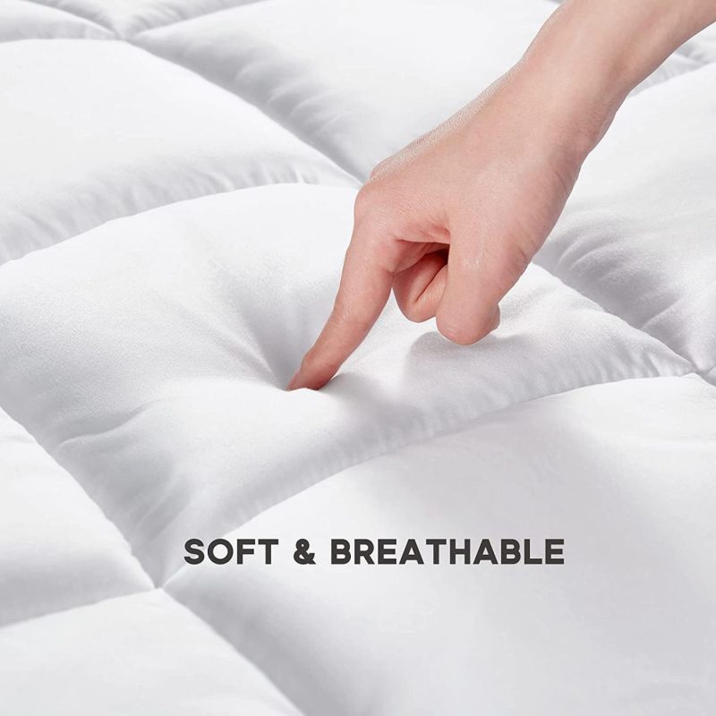 Bedding |  Sonive Quilted Mattress Pad Soft Fluffy Pillow Top Mattress Cover Down Alternative Fill Topper Streches Up To 21 Inches Deep Pocket (White, Full) Bedding Bedding