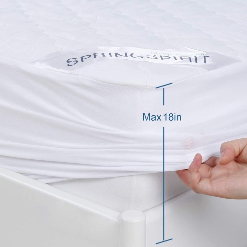 Bedding |  Springspirit Mattress Protector Waterproof Twin Size, Breathable & Noiseless Twin Mattress Pad Cover Quilted Fitted With Deep Pocket Up To 14" Depth Bedding Bedding