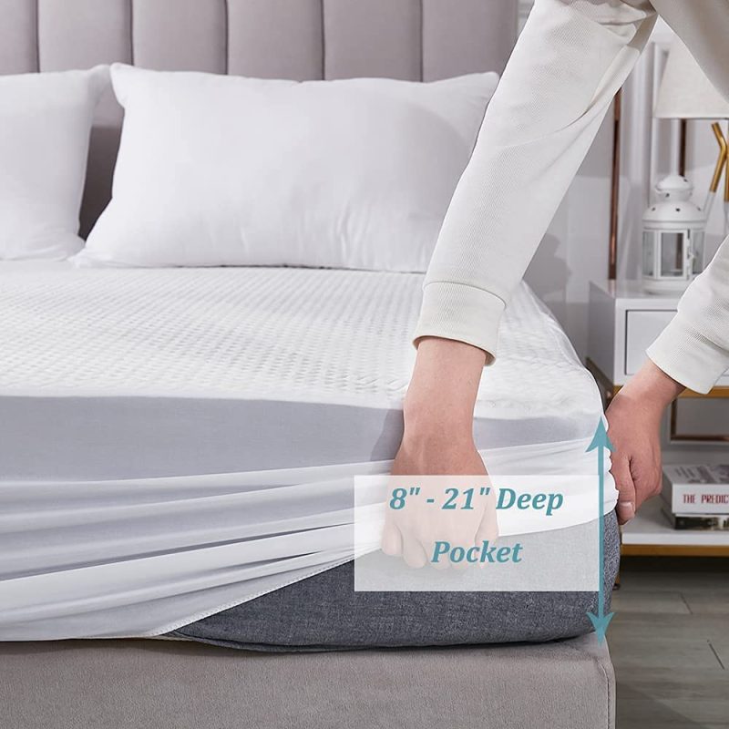 Bedding |  Suhedy Premium Waterproof Mattress Protector，Noiseless Mattress Topper，3D Bamboo Air Fabric Ultra Soft Breathable Mattress Pad Cover，Fitted 8"-21" Deep Pocket，Dust-Proof，Cooling，Durable（Twin） Bedding Bedding