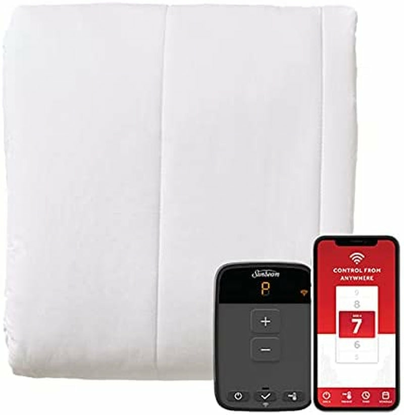 Bedding |  Sunbeam Polyester Wi-Fi Connected Mattress Pad, Electric Blanket, 10 Heat Settings, Full Size Bedding Bedding