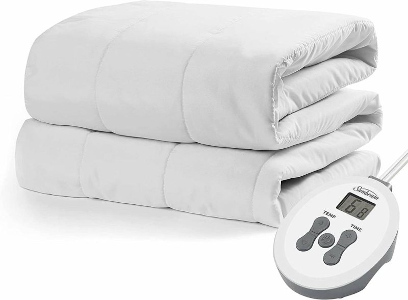 Bedding |  Sunbeam Restful Quilted Heated Mattress Pad, King, White Bedding Bedding