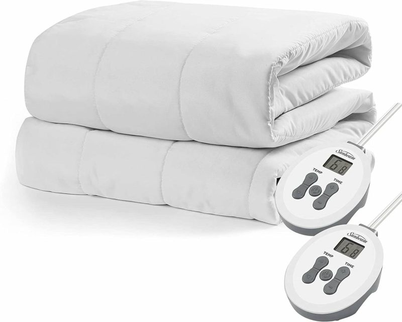 Bedding |  Sunbeam Restful Quilted Heated Mattress Pad, King, White Bedding Bedding