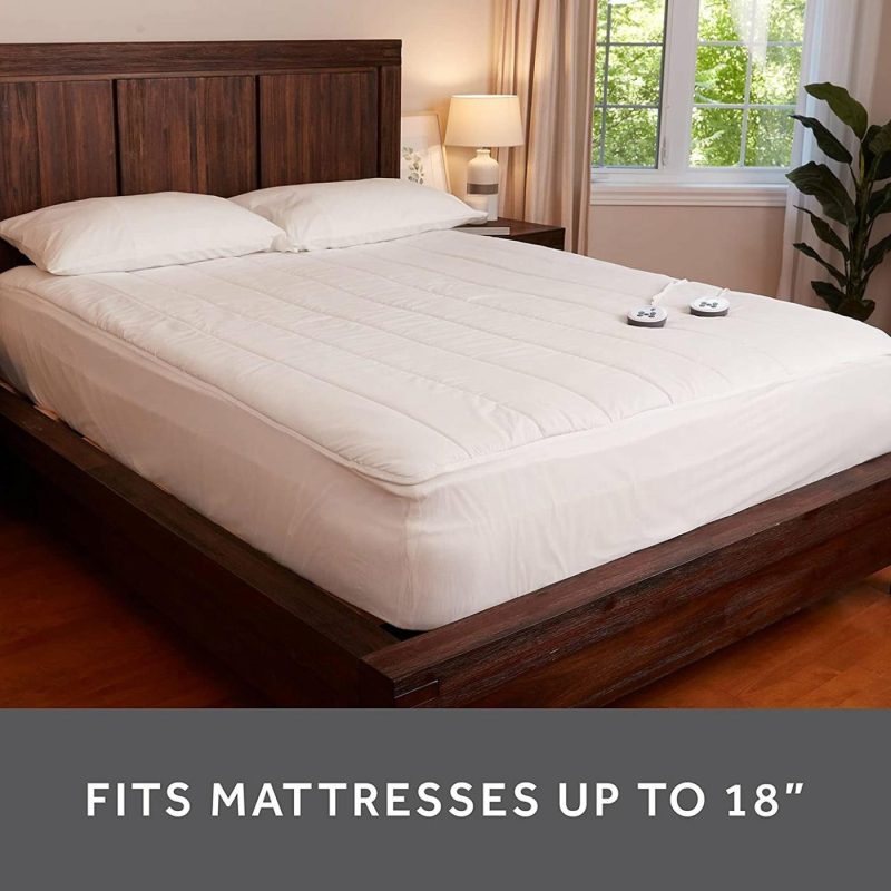 Bedding |  Sunbeam Restful Quilted Heated Mattress Pad, King, White Bedding Bedding