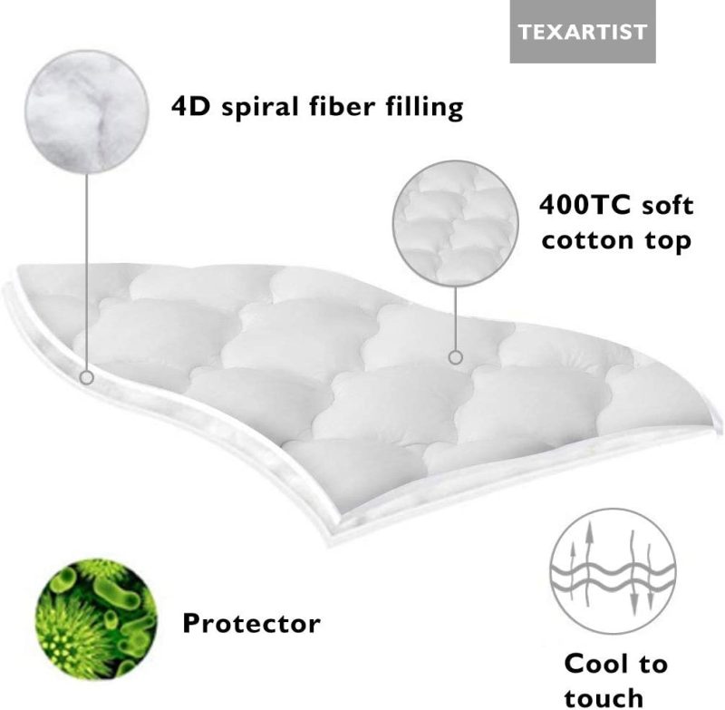 Bedding |  Texartist California King Mattress Pad Cover Cooling Mattress Topper 400 Tc Cotton Pillow Top Mattress Cover Quilted Fitted Mattress Protector With 8-21 Inch Deep Pocket Bedding Bedding