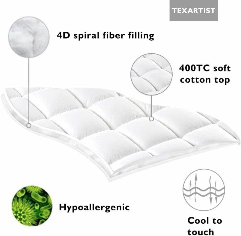 Bedding |  Texartist King Mattress Pad Cooling Quilted Mattress Cover Cotton Pillow Top Mattress Protector Fitted 8-21" Deep Pocket Breathable Soft Mattress Topper Bedding Bedding