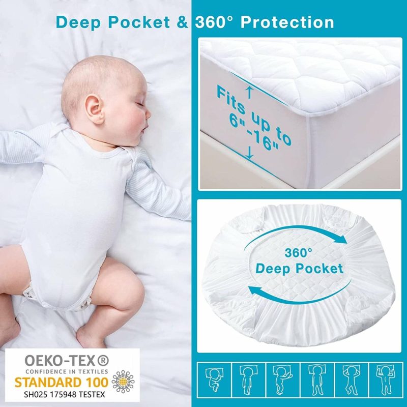 Bedding |  Twin Xl Mattress Protector For College Dorm Room, Waterproof Breathable Noiseless Twin Extra Long Mattress Pad With Deep Pocket For 6-16 Inches Mattress, White Bedding Bedding