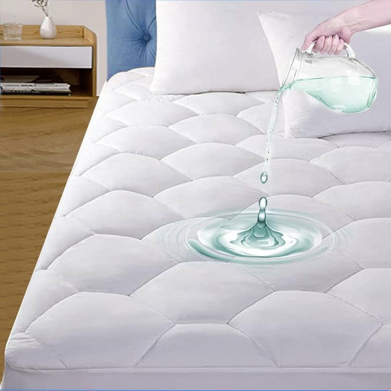 Bedding |  Twin Xl Quilted Waterproof Mattress Pad Cover,Soft Mattress Pad Cover, Waterproof Mattress Protector Stretches Up To 16" Deep Pocket-Hollow Alternative Filling-Cooling Mattress Topper Bedding Bamboo