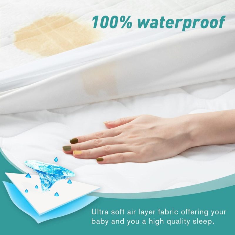 Bedding |  Twin Xl Waterproof Mattress Pads Stretches Up 8-21" Deep Pocket Breathable Noiseless Soft Cooling Kids Cover, Mattress Protector White Twin Xl Size Bedding Bedding