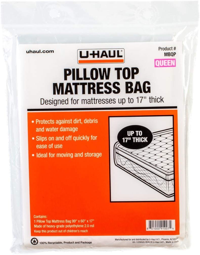 Bedding |  U-Haul Pillow Top Queen Mattress Bag – Moving & Storage Cover For Mattress Or Box Spring – 99" X 60" X 17" Bedding Bedding