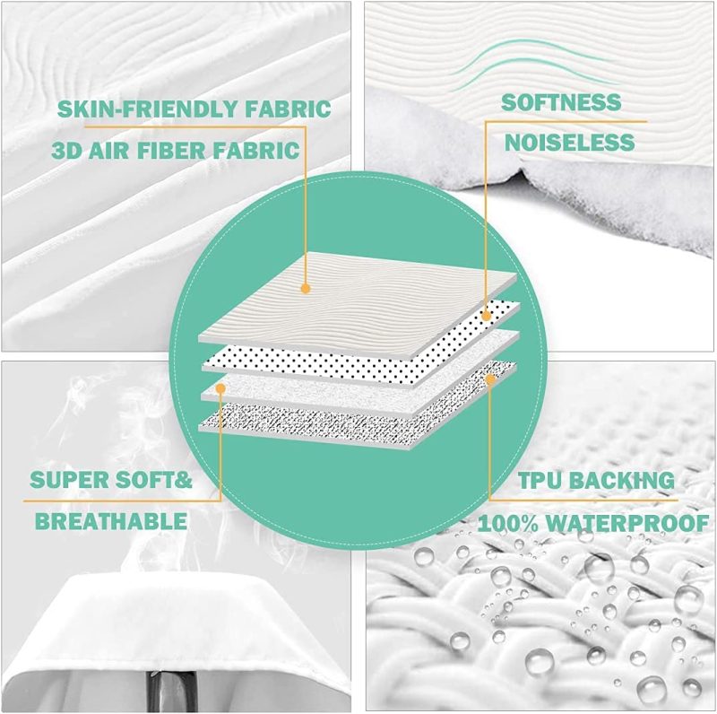 Bedding |  Unilibra 2 Pack Waterproof Twin Size Mattress Pad Quilted, 3D Air Fiber Breathable & Noiseless Mattress Protector, 6”-19” Deep Pocket Mattress Cover,Hollow Cotton Alternative Filling Mattress Topper Bedding Bedding