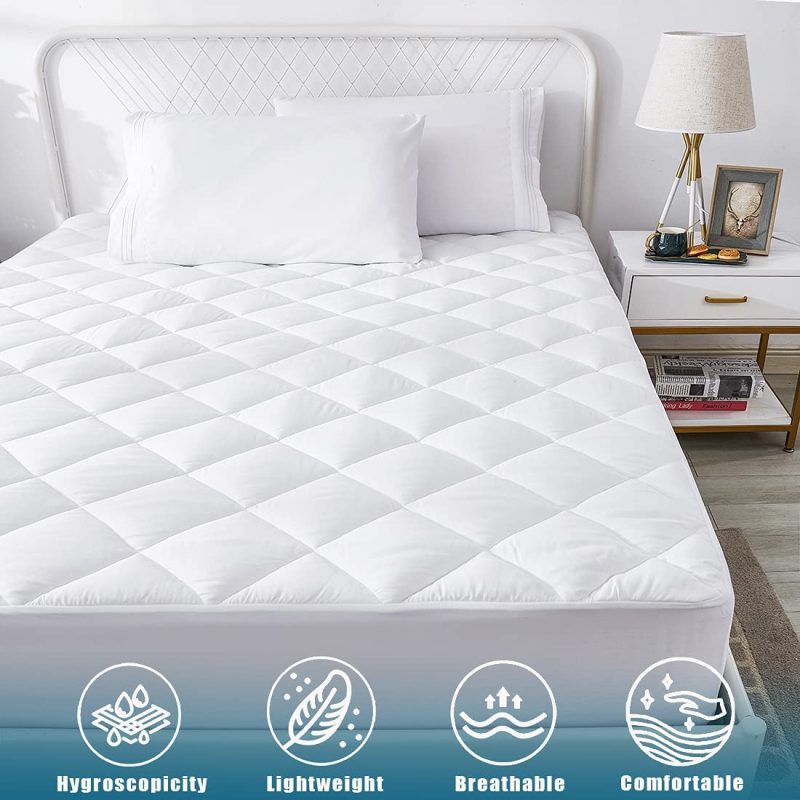 Bedding |  Uraclaire Mattress Topper Cover With 8-21” Deep Pocket,Cooling Mattress Pad ,Ultra Soft Quilted Fitted Breathable Fluffy Microfiber Mattress Protector(Queen) Bedding Bedding