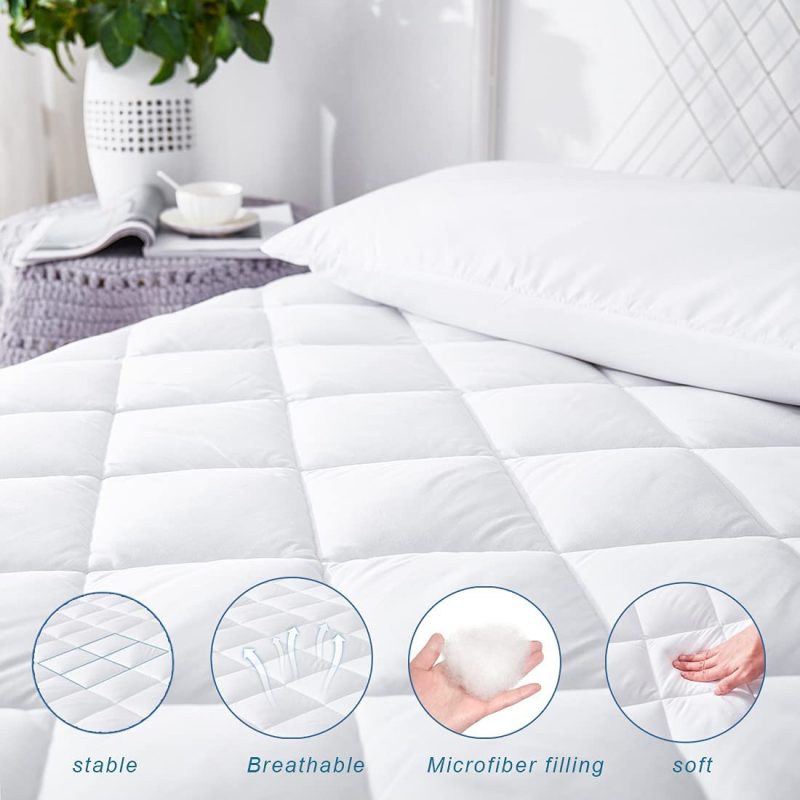 Bedding |  Uraclaire Mattress Topper Cover With 8-21” Deep Pocket,Cooling Mattress Pad ,Ultra Soft Quilted Fitted Breathable Fluffy Microfiber Mattress Protector(Queen) Bedding Bedding