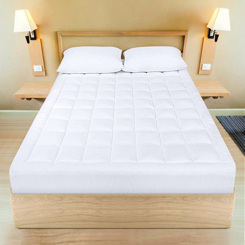 Bedding |  Utopia Bedding Quilted Fitted Premium Mattress Pad Queen Size – Pillow Top Mattress Topper – Elastic Fitted Fluffy Mattress Protector – Mattress Cover Stretches Up To 16 Inches Deep -Machine Washable Bedding 1