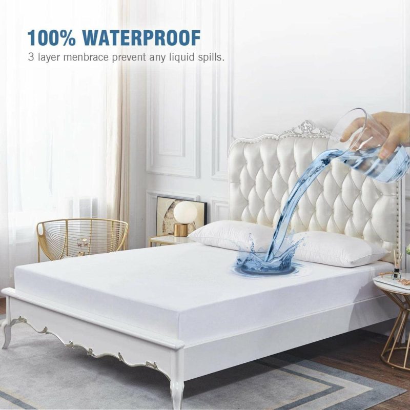 Bedding |  Vinyl-Free Hypoallergenic And Noiseless Waterproof Mattress Protector Fitted Up To 18 Inches Deep Pocket Bedding Bedding