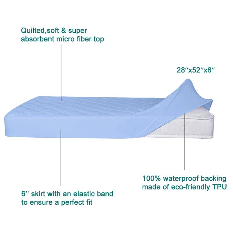 Bedding |  Waterproof Fitted Crib Mattress Pad And Toddler Crib Mattress Protective Baby Crib Mattress Cover Sheets Protector Bedding Sets Breathable & Hypoallergenic For Boys And Girls (Grey, Crib 28”X52”) Bedding Bedding