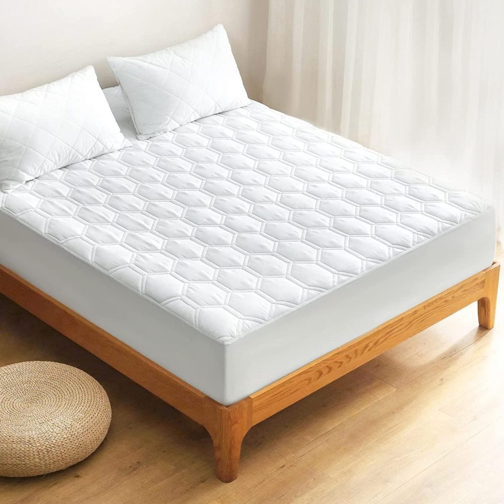 Bedding |  Waterproof Mattress Pad For California King Size Bed, Breathable Cal King Mattress Protector With 6-18 Inches Deep Pocket, Quilted Alternative Hollow Cotton Filling Mattress Cover, White Bedding Bedding