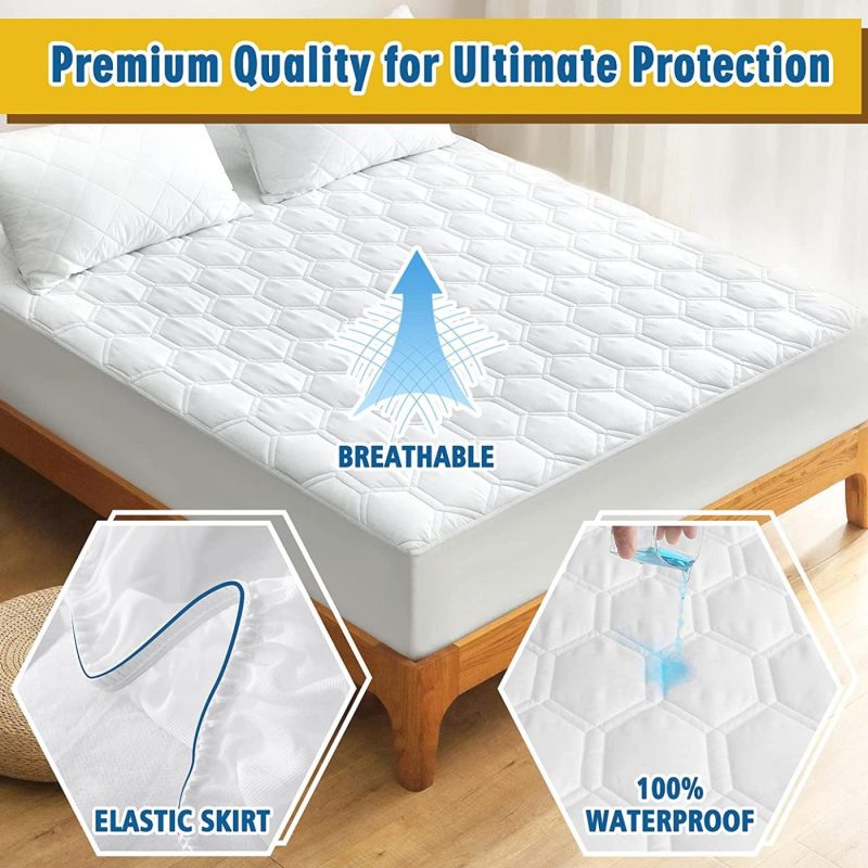 Bedding |  Waterproof Mattress Pad For Full Size Bed, Breathable Full Mattress Protector With 6-16 Inches Deep Pocket, Quilted Alternative Hollow Cotton Filling Mattress Cover, White Bedding Bedding