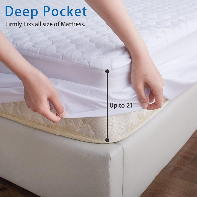 Bedding |  Waterproof Mattress Pad Twin Size, Breathable Mattress Cover Noiseless Mattress Topper Protector Quilted Fitted Up To 21" Deep, 39X75 Inches Bedding Bedding