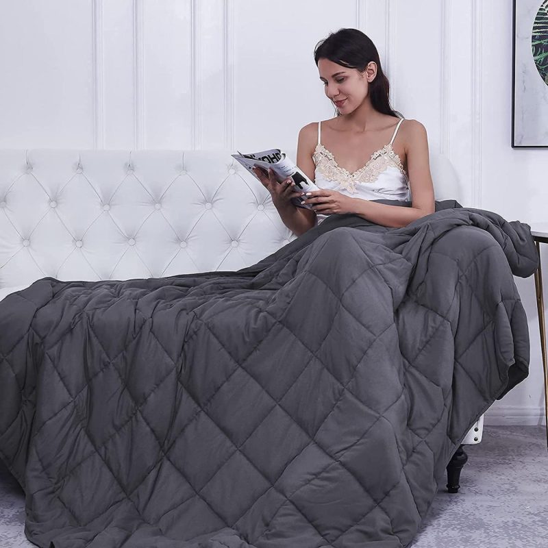 Bedding |  Weighted Blanket Cooling Breathable Heavy Blanket Microfiber Material With Glass Beads Big Blanket For Adult All-Season Summer Fall Winter Soft Thick Comfort Blanket Bedding Bedding