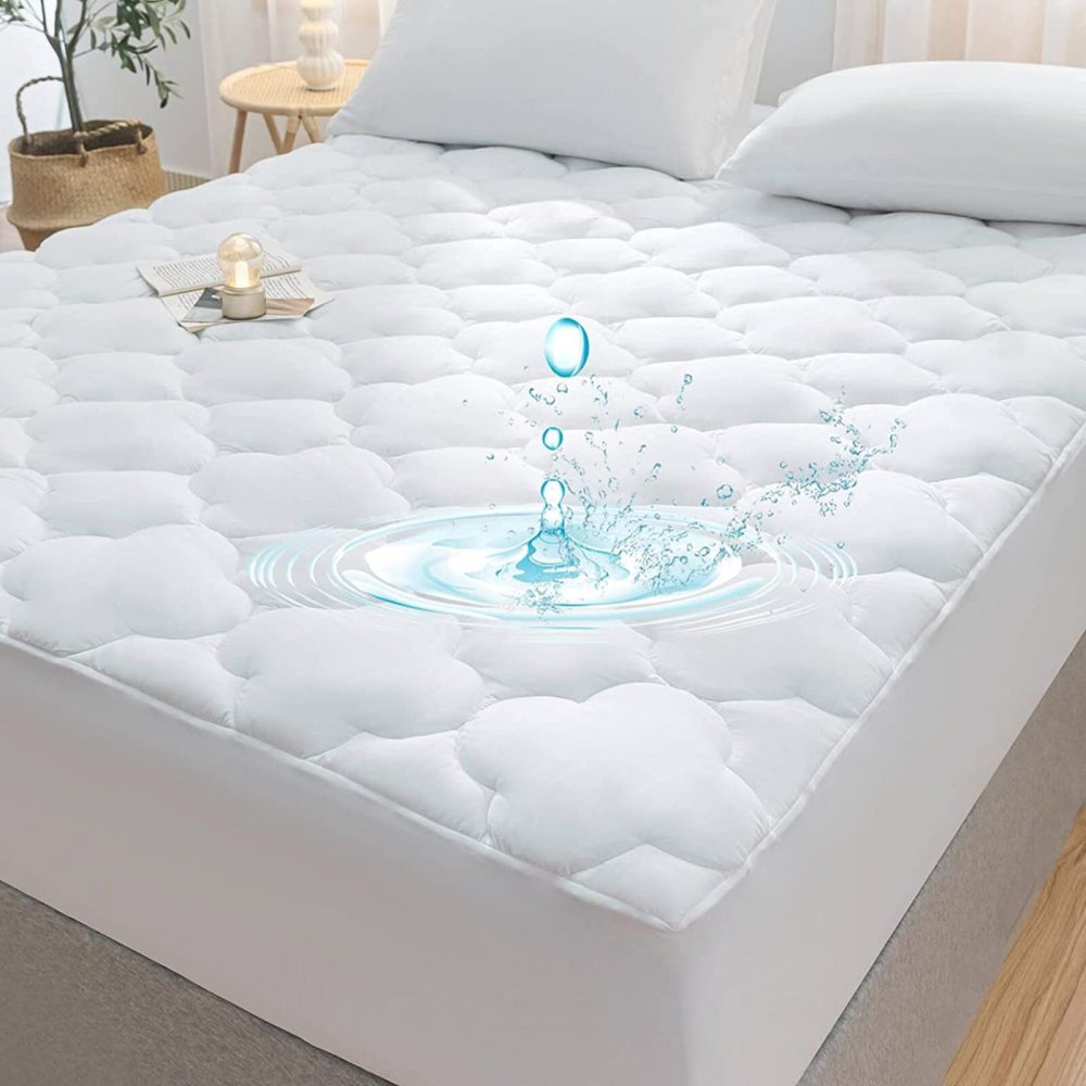 Bedding |  Whatsbedding Waterproof Mattress Pad Full Size Cotton Top Down Alternative Filling Pillowtop Mattress Topper Cover-Fitted Quilted(Waterproof Full Mattress Pad) Bedding Bedding