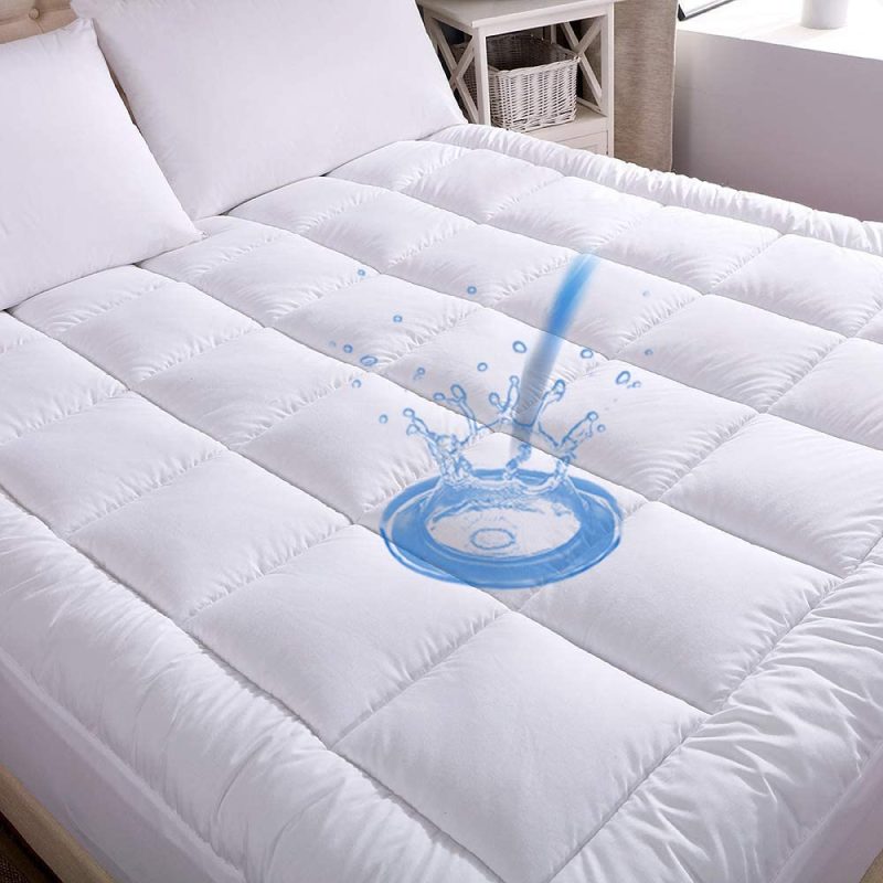 Bedding |  Whatsbedding Waterproof Mattress Pad Full Size Cotton Top Down Alternative Filling Pillowtop Mattress Topper Cover-Fitted Quilted(Waterproof Full Mattress Pad) Bedding Bedding